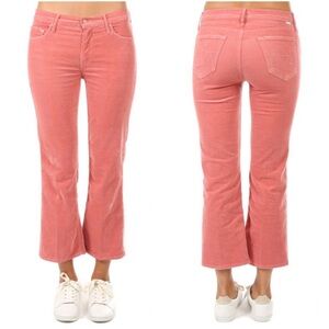 MOTHER The Outsider Corduroy Crop Pant in Hopscotch Pink Size 26